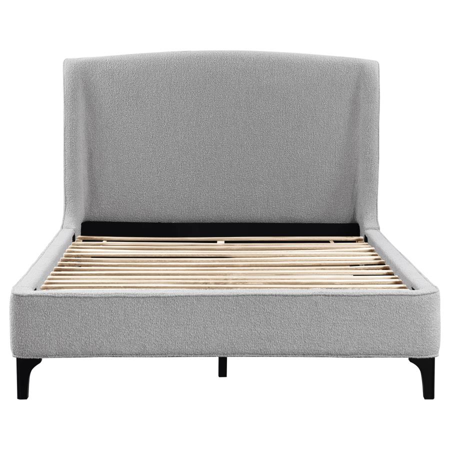 Mosby Upholstered Queen Wingback Bed Grey view 4