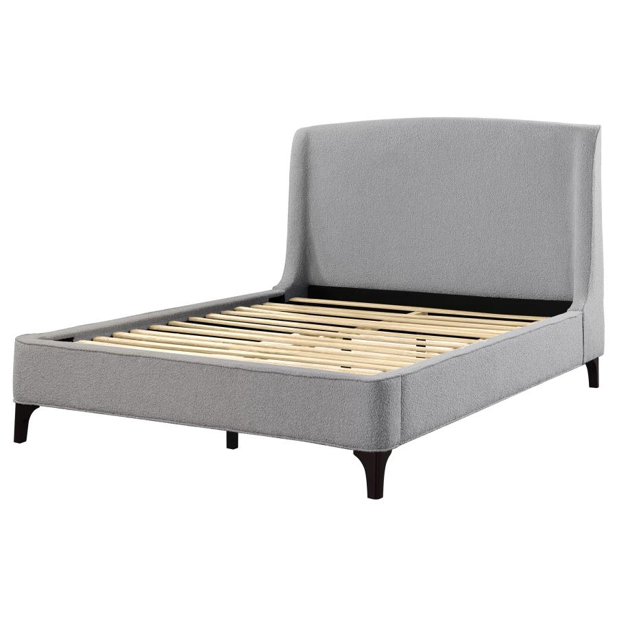 Mosby Upholstered Queen Wingback Bed Grey view 5