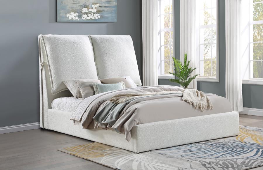 Gwendoline Upholstered Queen Panel Bed White view 2