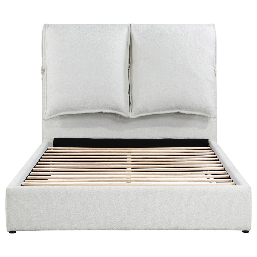 Gwendoline Upholstered Queen Panel Bed White view 4