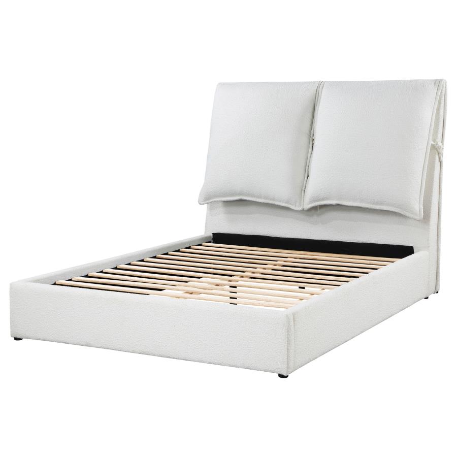 Gwendoline Upholstered Queen Panel Bed White view 5