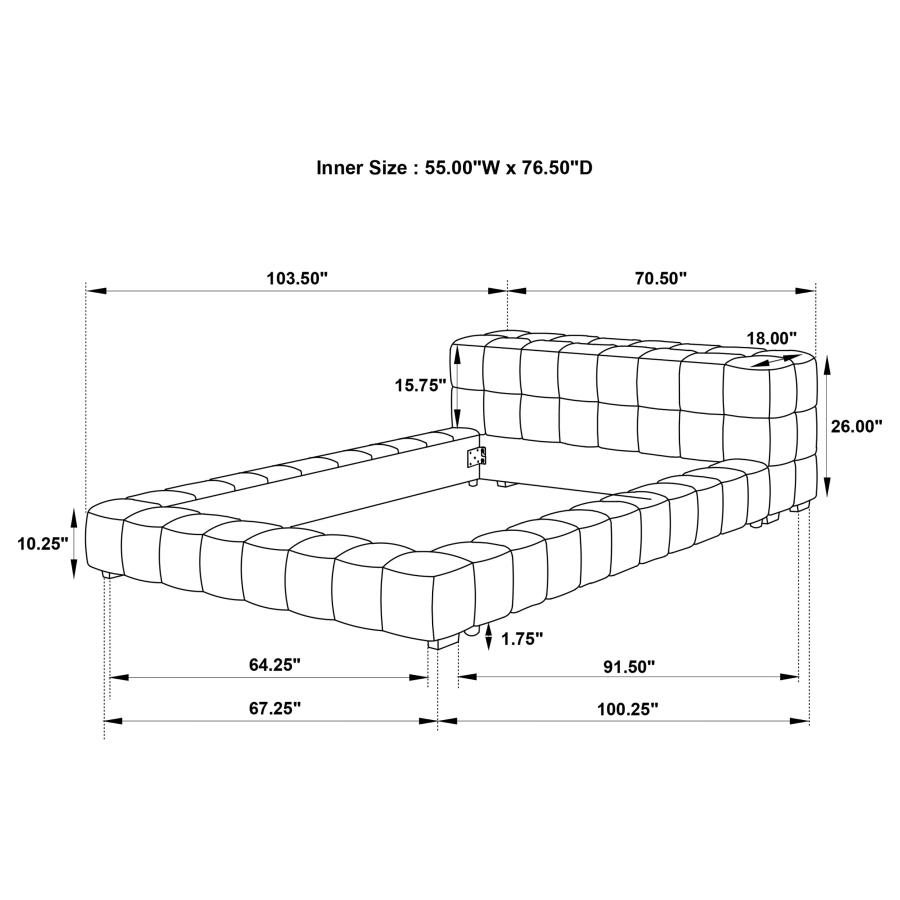 Trinity Upholstered Full Platform Bed Green view 6