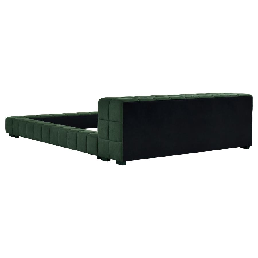 Trinity Upholstered Eastern King Platform Bed Green view 4