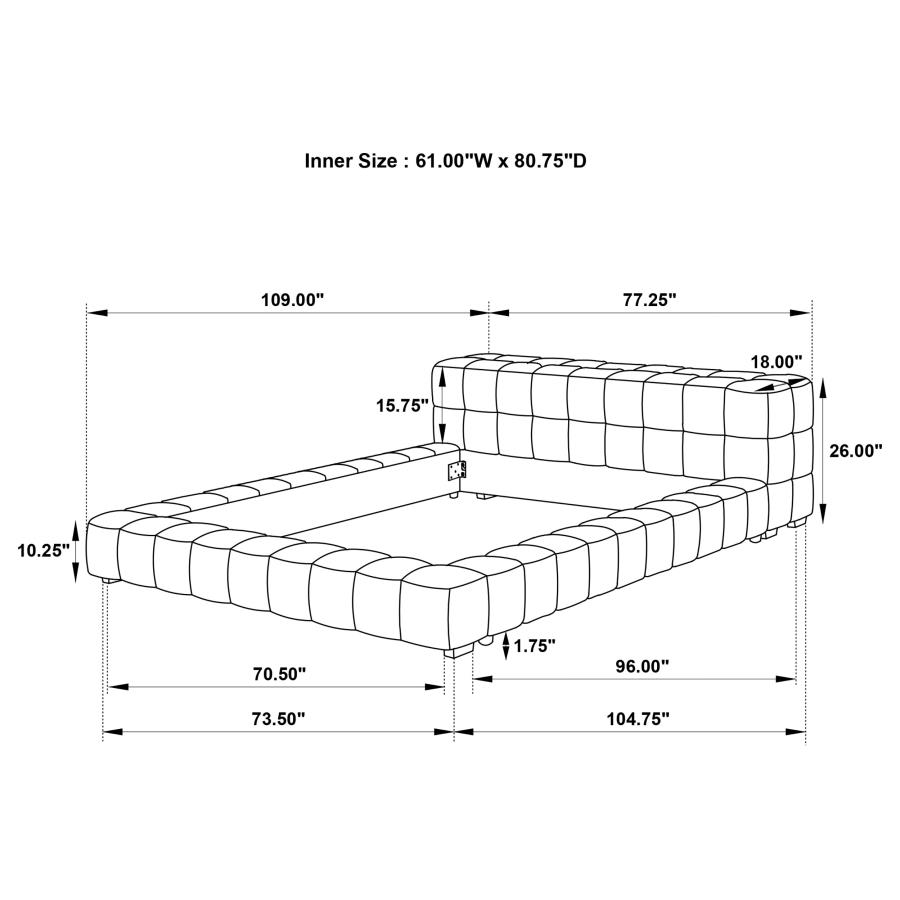 Trinity Upholstered Queen Platform Bed Green view 6