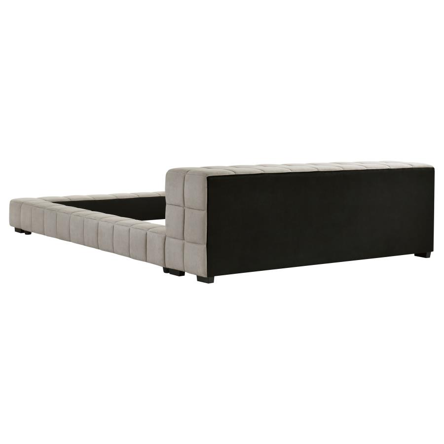 Trinity Upholstered Full Platform Bed Light Taupe view 4