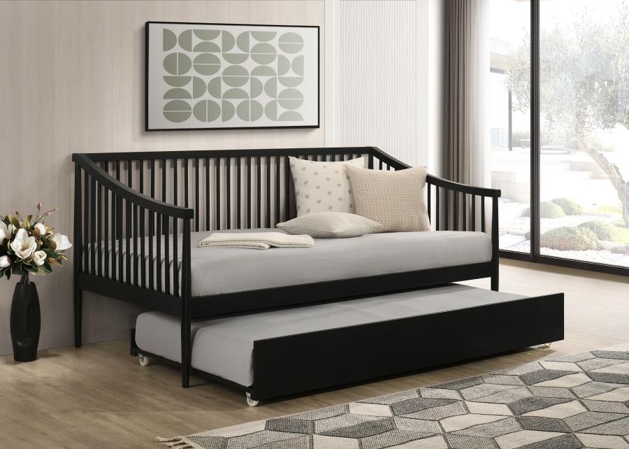 Delgado Windsor Twin Wood Daybed with Trundle Black view 2