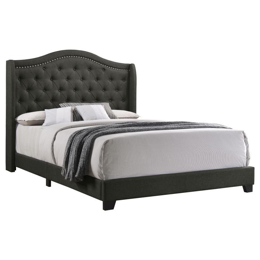 Sonoma Upholstered Queen Wingback Bed Grey view 3