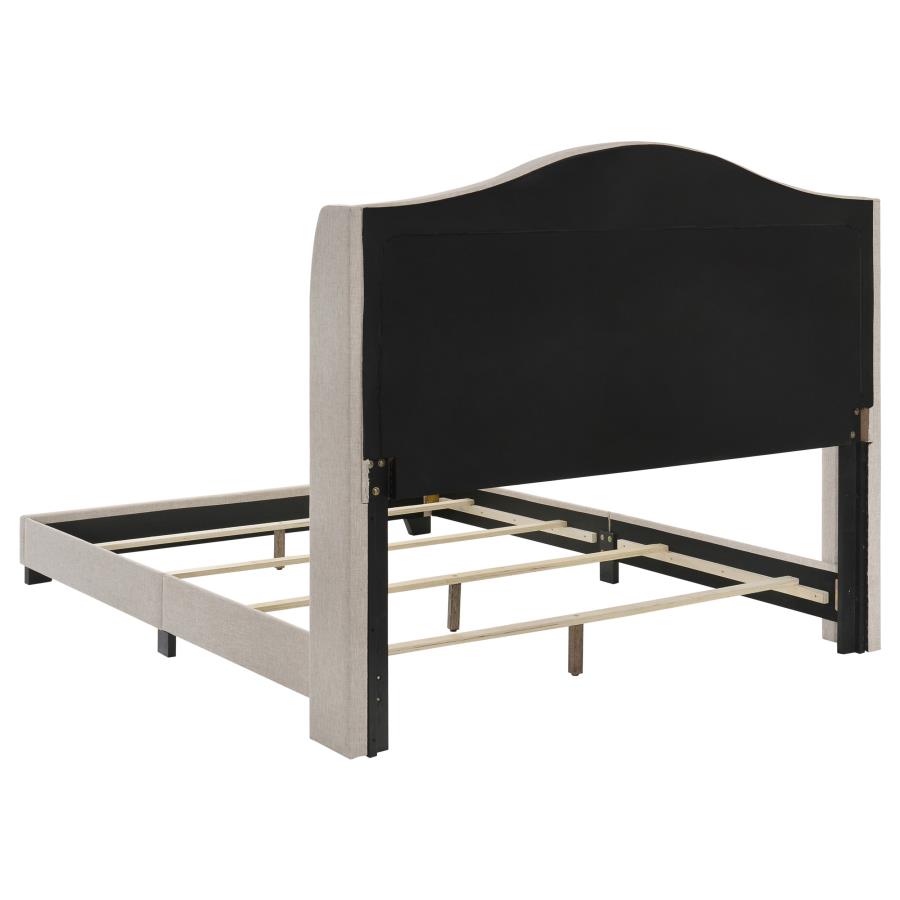 Sonoma Upholstered Queen Wingback Bed Beige view 4