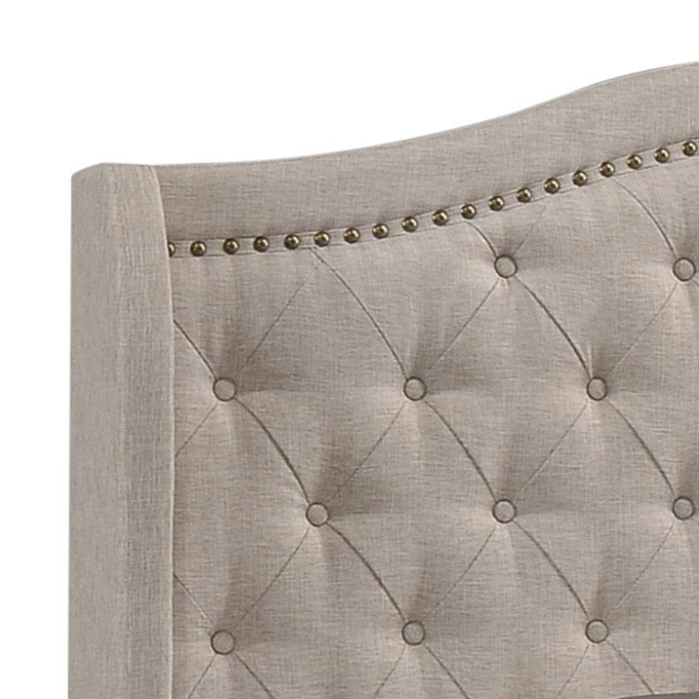 Sonoma Upholstered Queen Wingback Bed Beige view 5
