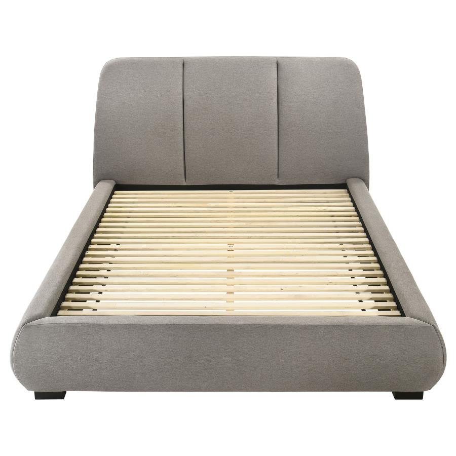 Mokena 46-inch Upholstered Queen Platform Bed Taupe view 4