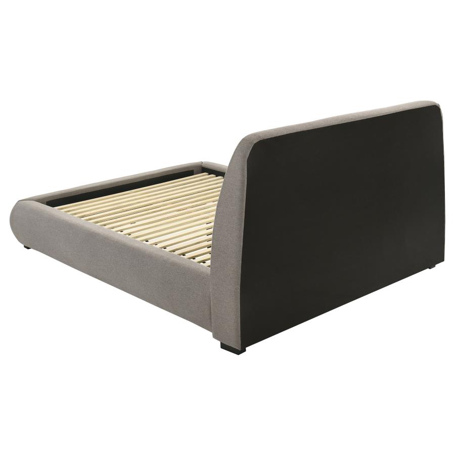 Mokena 46-inch Upholstered Queen Platform Bed Taupe view 5