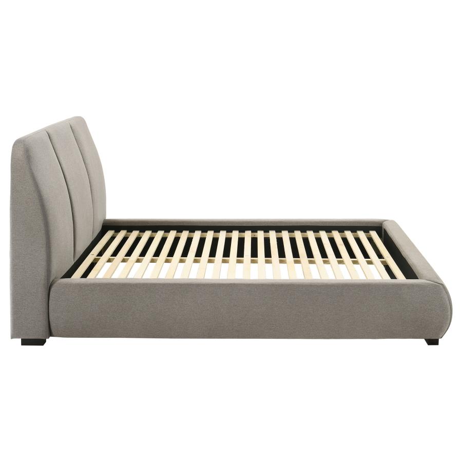 Mokena 46-inch Upholstered Queen Platform Bed Taupe view 6