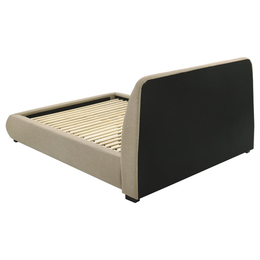 Mokena 46-inch Upholstered Queen Platform Bed Brown view 5