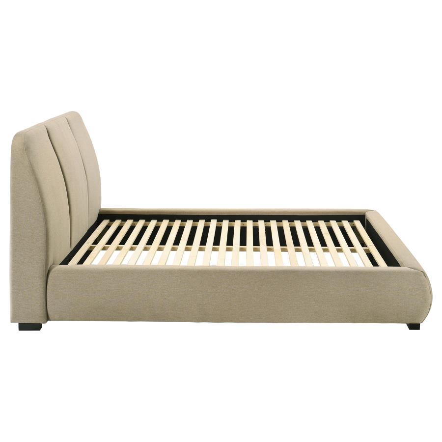 Mokena 46-inch Upholstered Queen Platform Bed Brown view 6