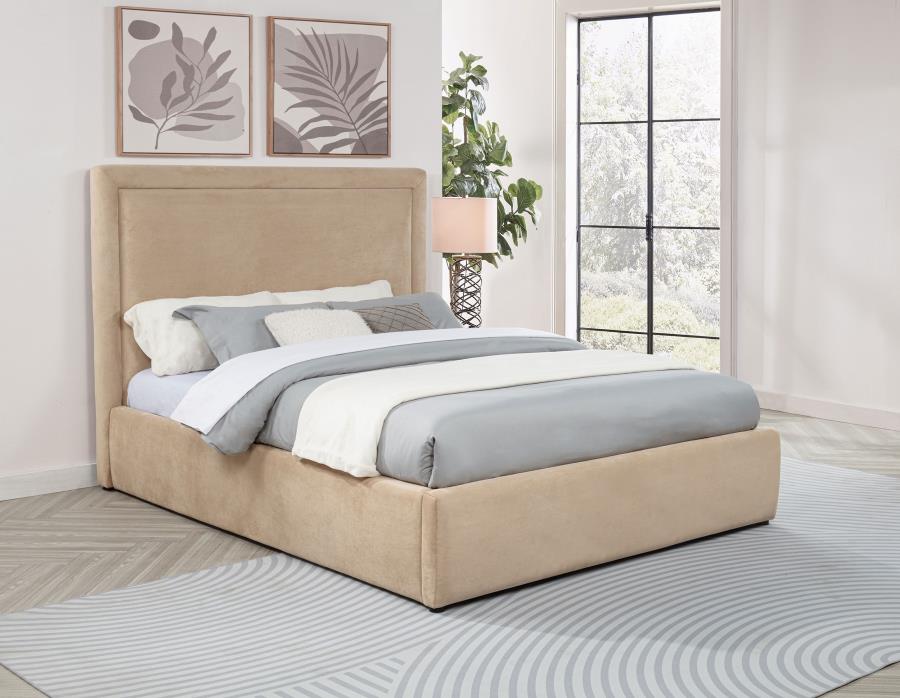 Lawson 54-inch Upholstered Queen Platform Bed Light Saddle view 2