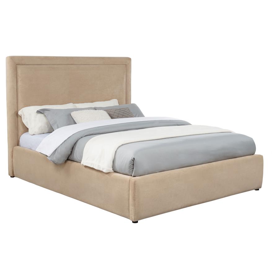 Lawson 54-inch Upholstered Queen Platform Bed Light Saddle view 3