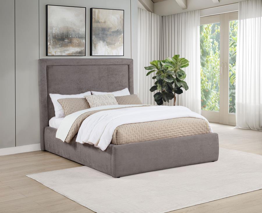 Lawson 54-inch Upholstered Full Panel Platform Bed Mushroom view 2
