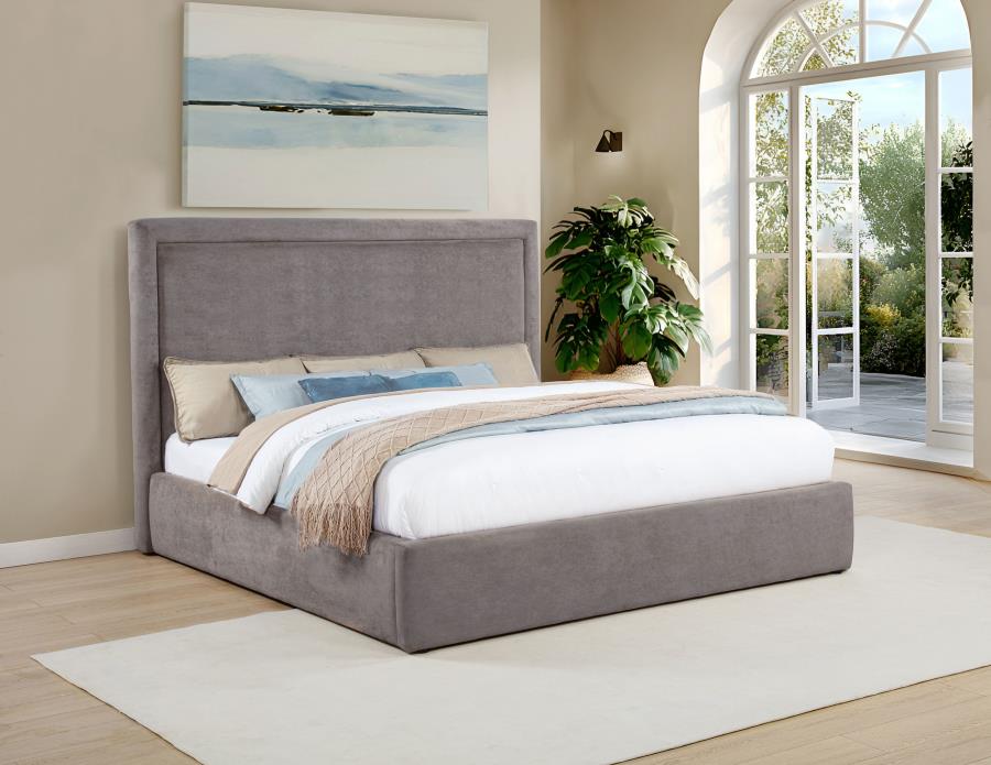 Lawson 54-inch Upholstered Eastern King Platform Bed Mushroom view 2