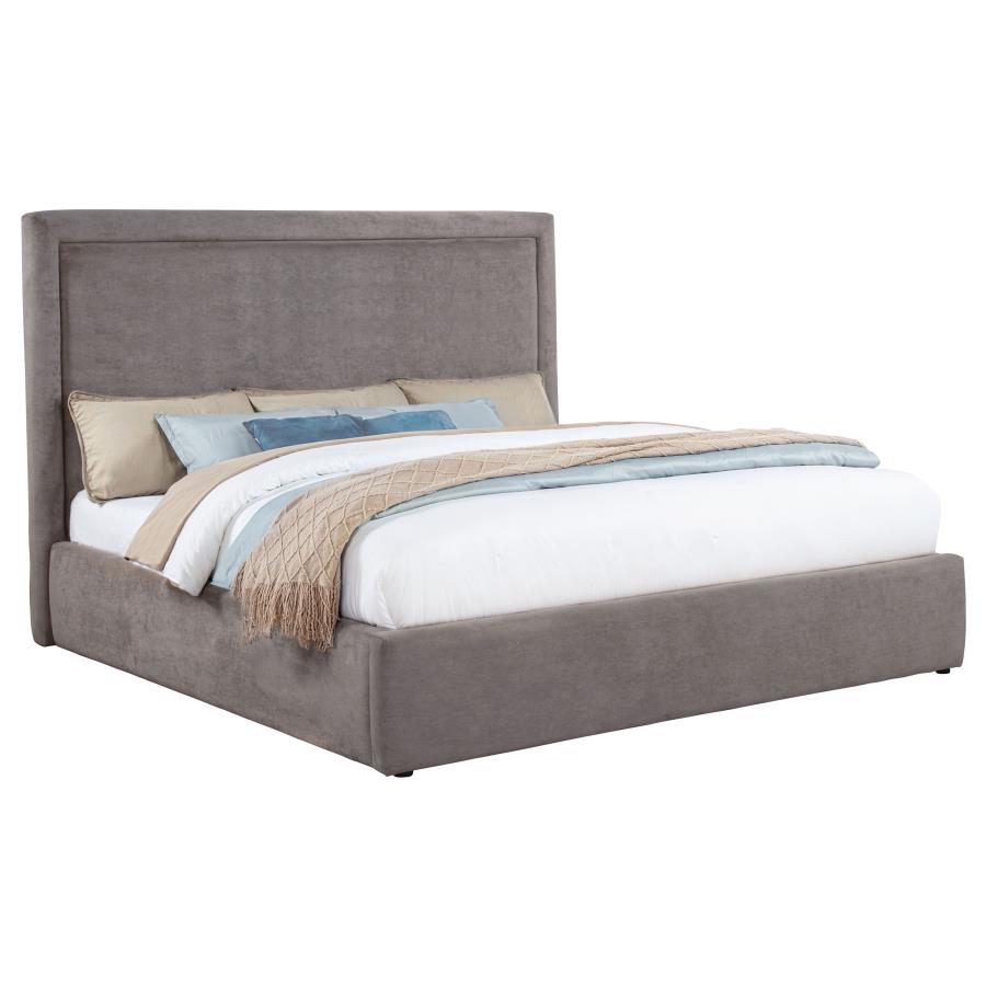 Lawson 54-inch Upholstered Eastern King Platform Bed Mushroom view 3