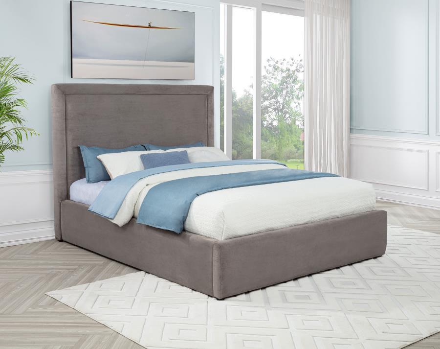 Lawson 54-inch Upholstered Queen Platform Bed Mushroom view 2