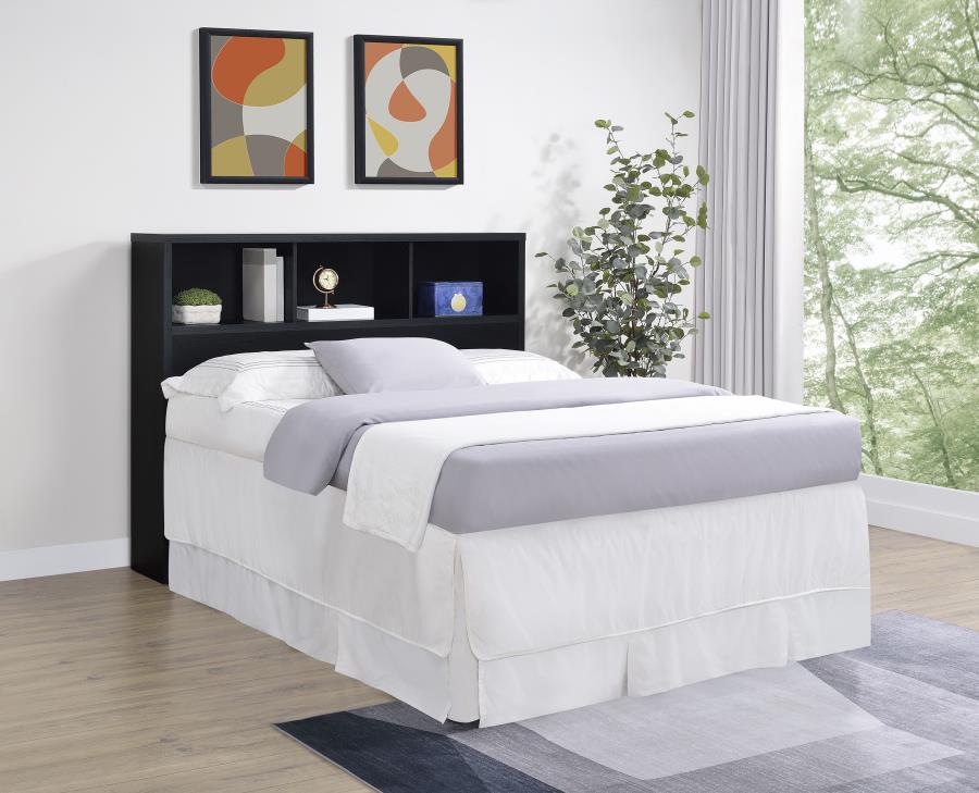 Westpark 49-inch Queen Bookcase Headboard Black view 2