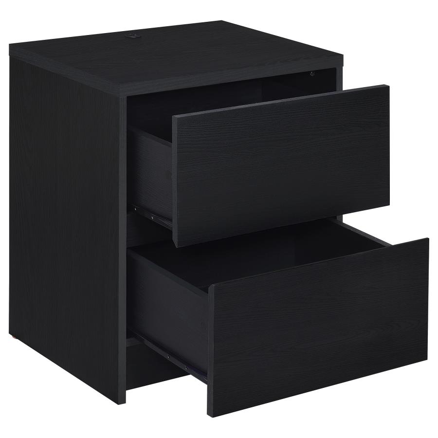 Westpark 2-drawer Nightstand LED Lights and USB Black view 4