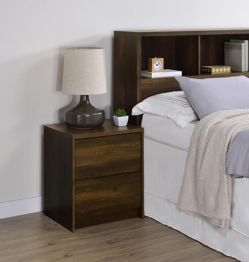 Westpark 2-drawer Nightstand LED Lights and USB Dark Pine view 2