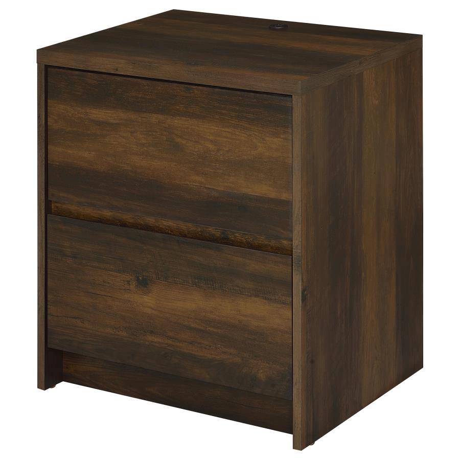 Westpark 2-drawer Nightstand LED Lights and USB Dark Pine view 6