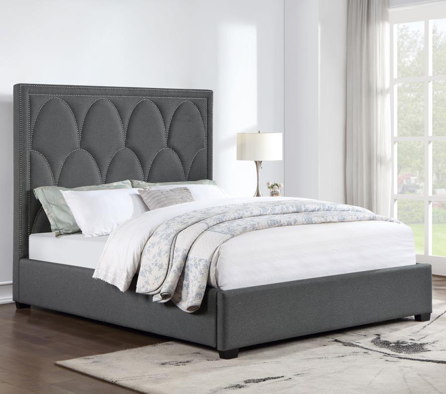 Bowfield Upholstered Eastern King Panel Bed Charcoal view 2