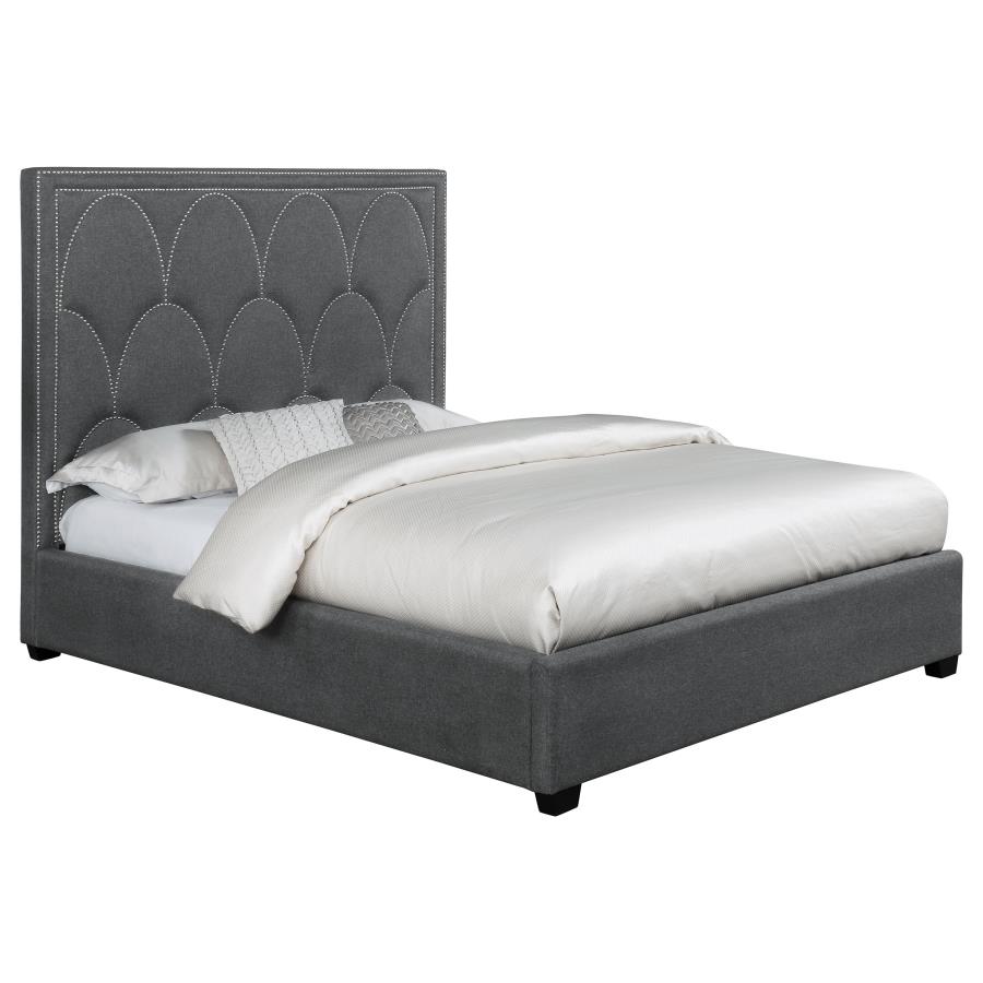 Bowfield Upholstered Eastern King Panel Bed Charcoal view 3