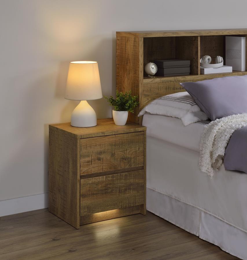 Westpark 2-drawer Nightstand LED Lights and USB Mango view 3