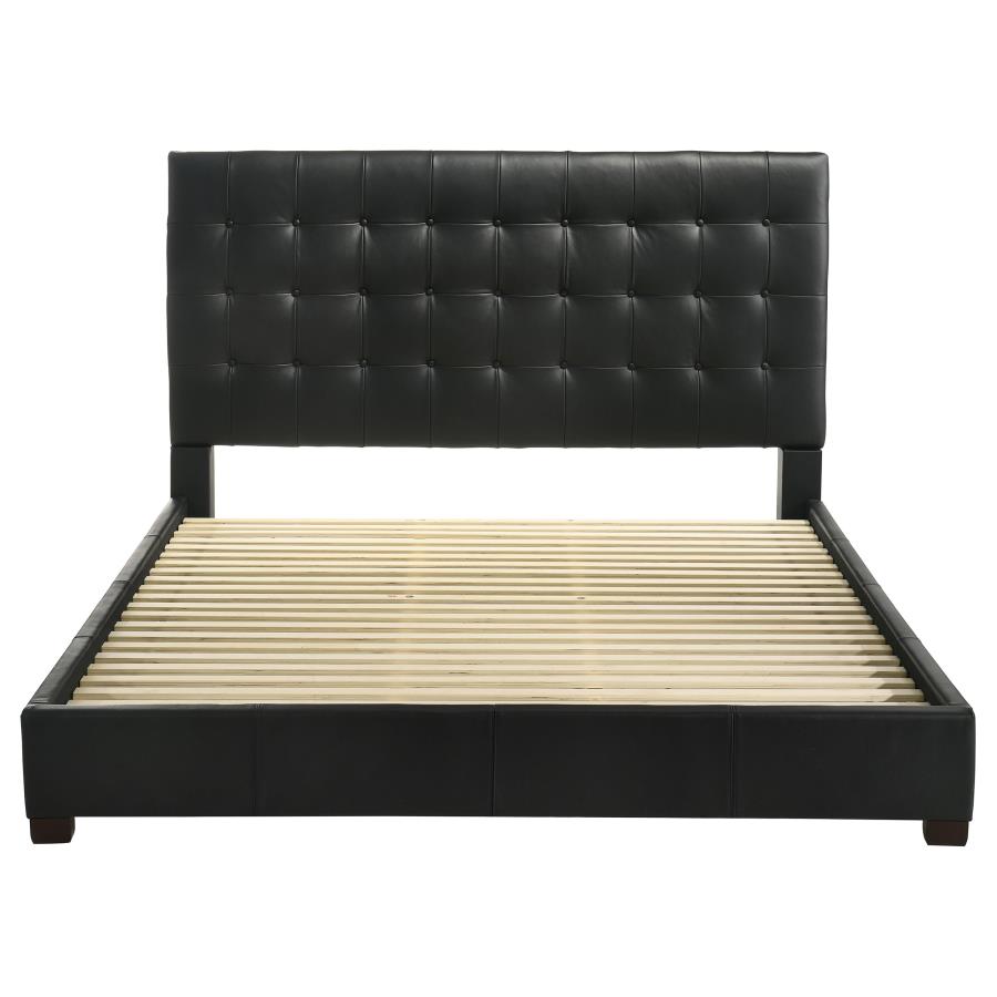 Medley Genuine Leather Eastern King Platform Bed Black view 4