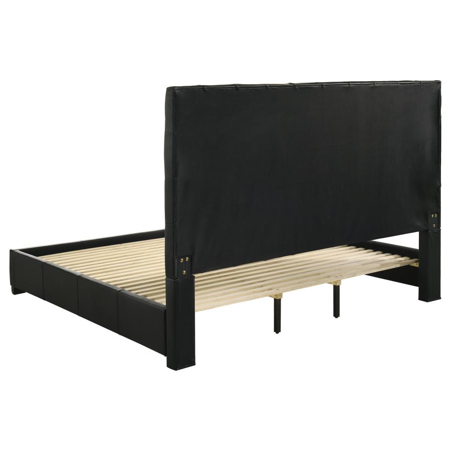 Medley Genuine Leather Eastern King Platform Bed Black view 5