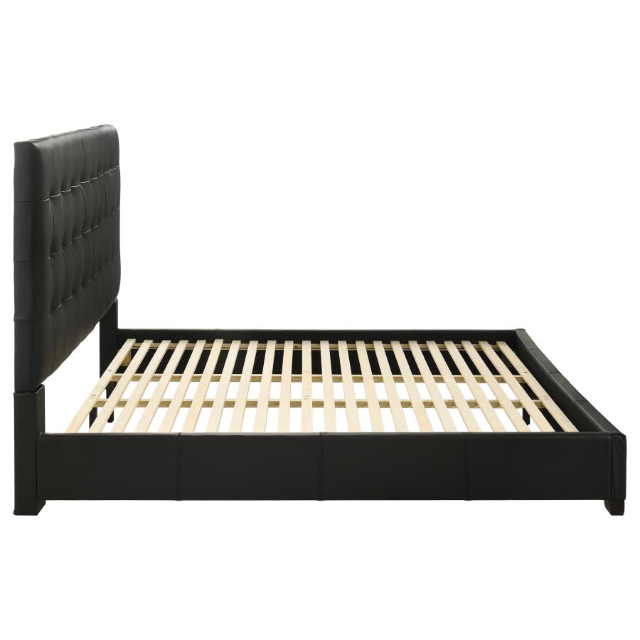 Medley Genuine Leather Eastern King Platform Bed Black view 6