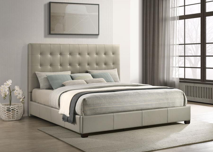 Medley Genuine Leather Eastern King Platform Bed Tan view 2