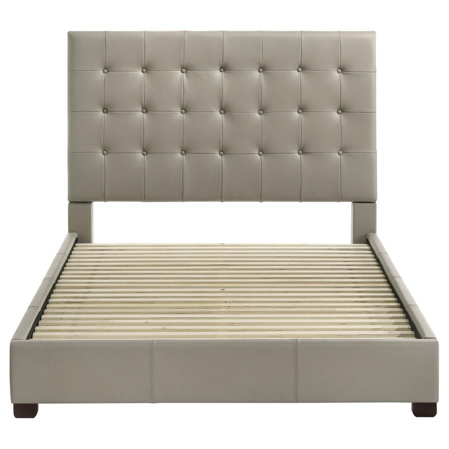 Medley Genuine Leather Queen Panel Platform Bed Tan view 4