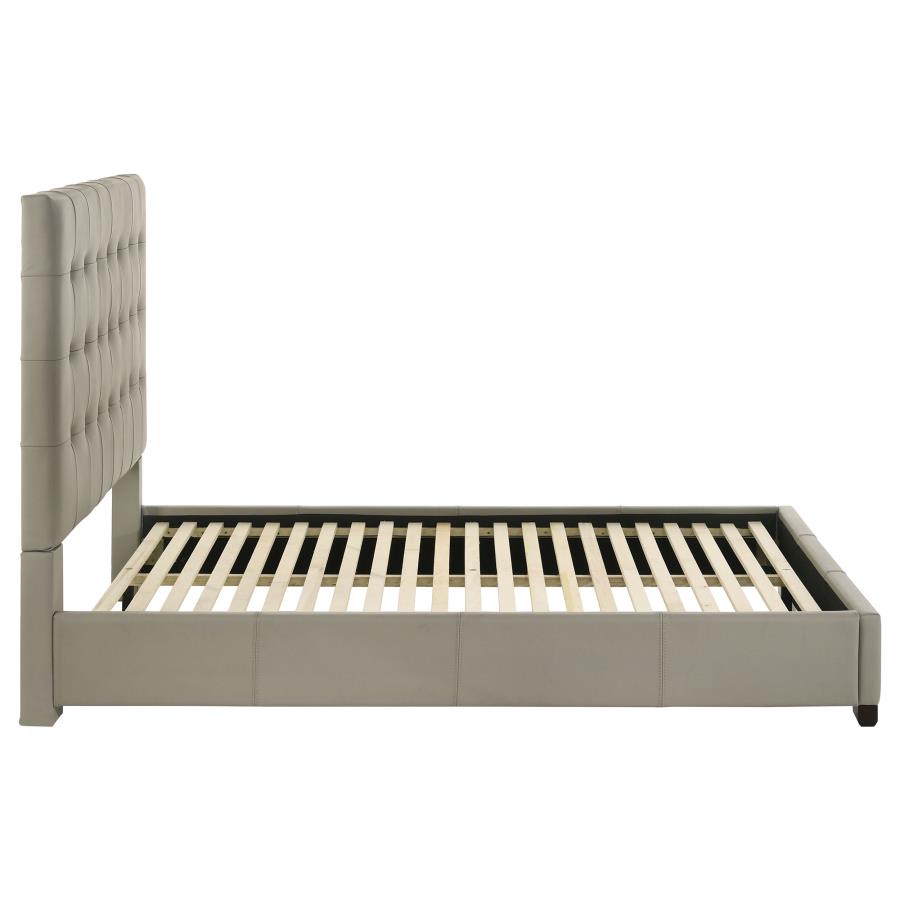 Medley Genuine Leather Queen Panel Platform Bed Tan view 6