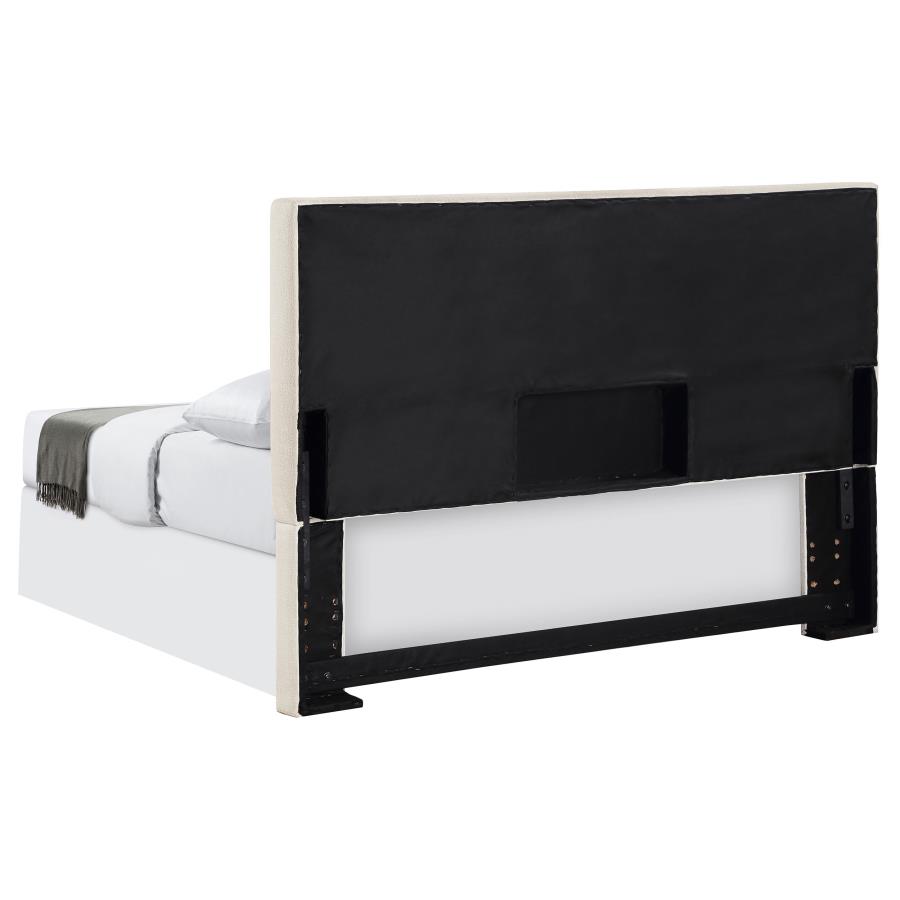 Pirro Upholstered Queen or Full Panel Headboard Sand view 4