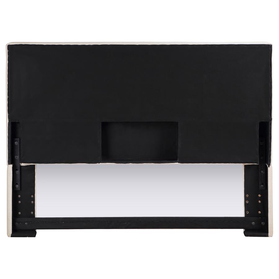 Pirro Upholstered Queen or Full Panel Headboard Sand view 5