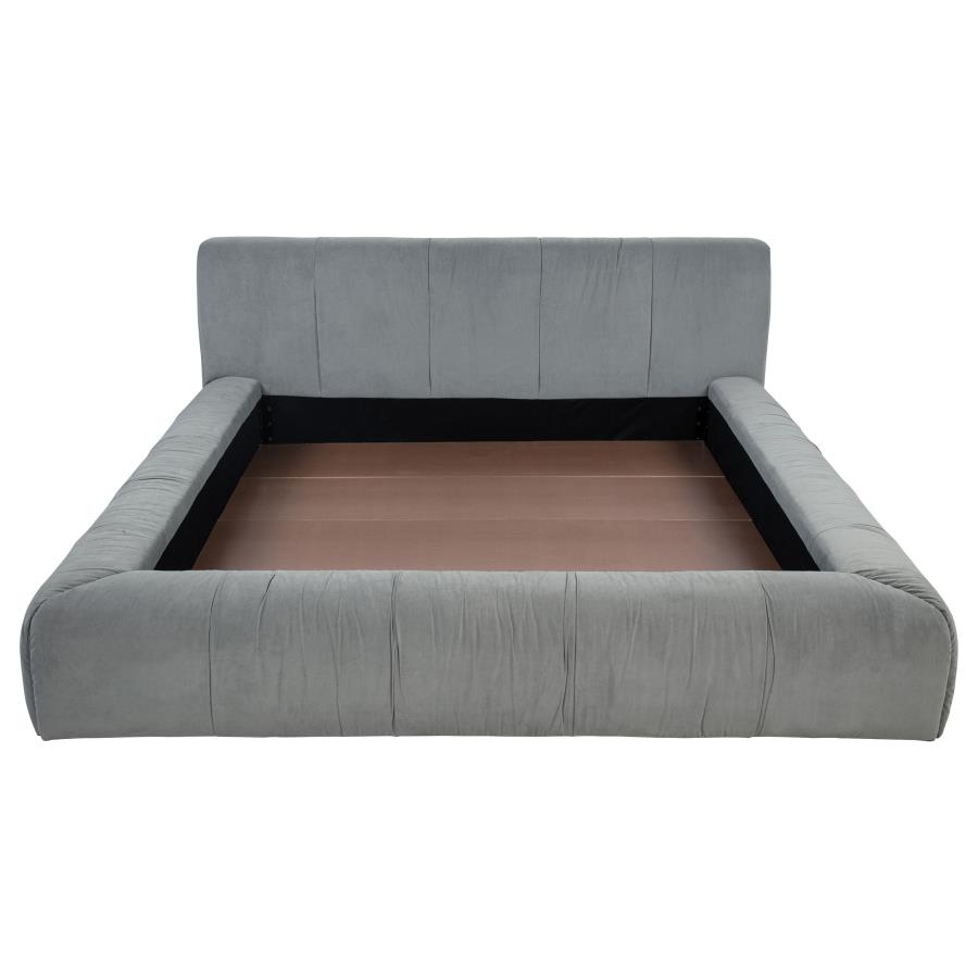 Wilshire Upholstered Eastern King Platform Bed Grey view 4
