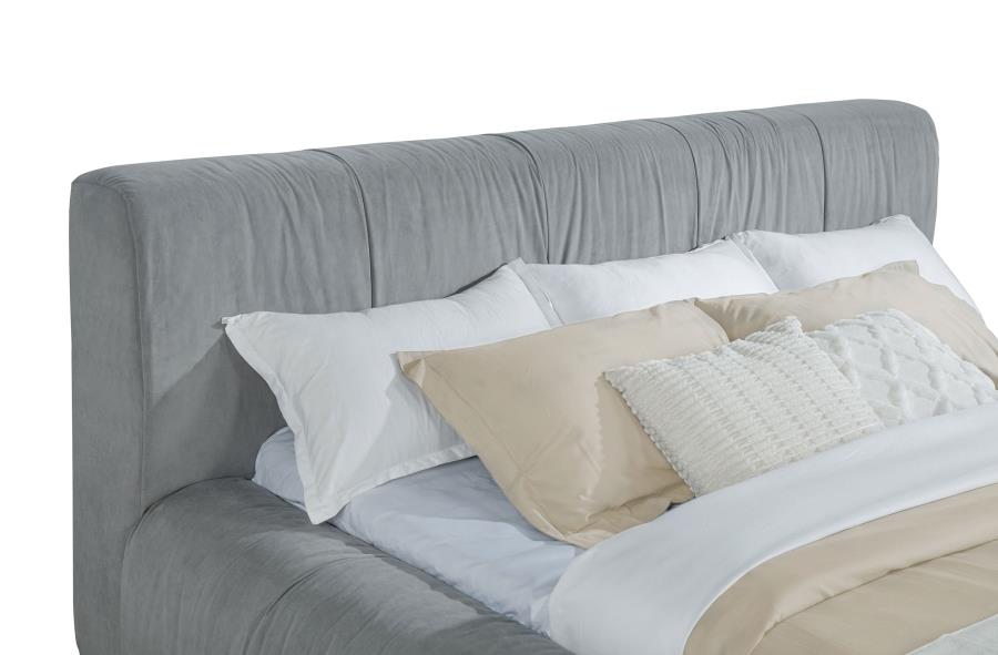 Wilshire Upholstered Eastern King Platform Bed Grey view 7