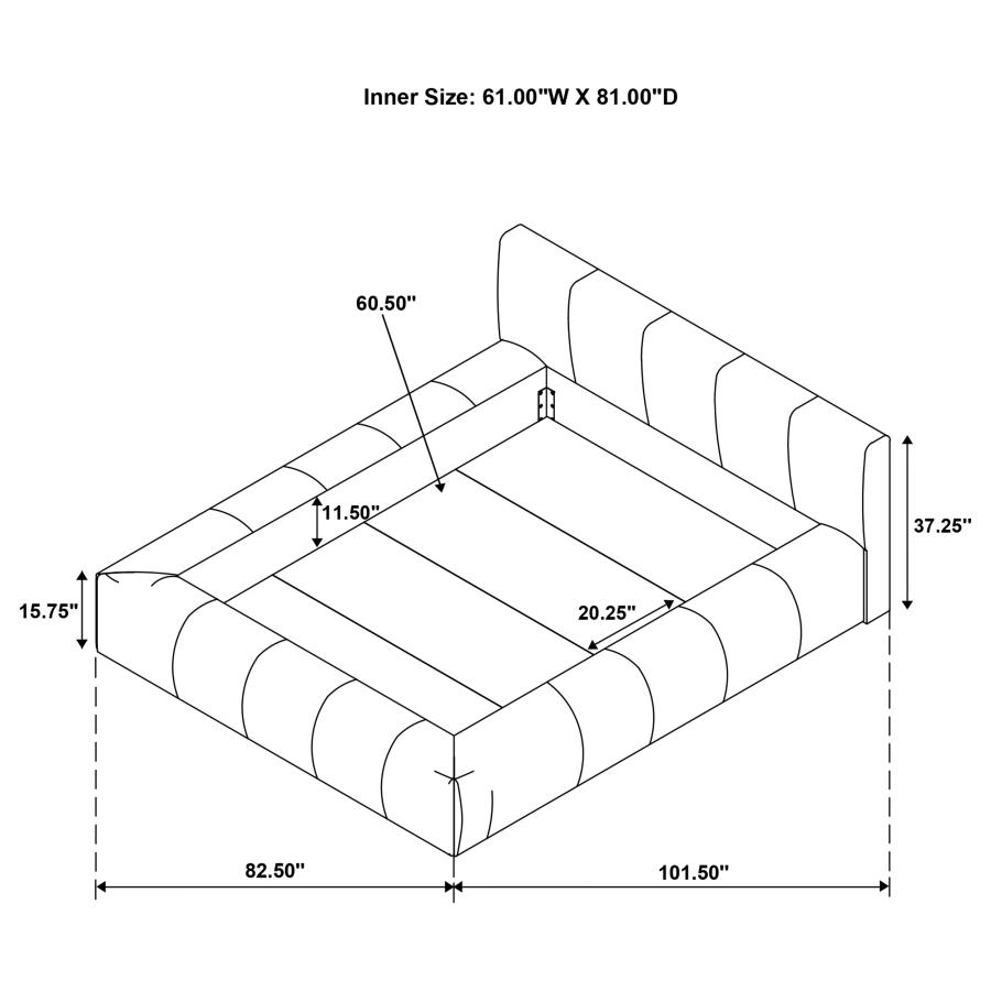 Wilshire Upholstered Queen Platform Bed Grey view 7