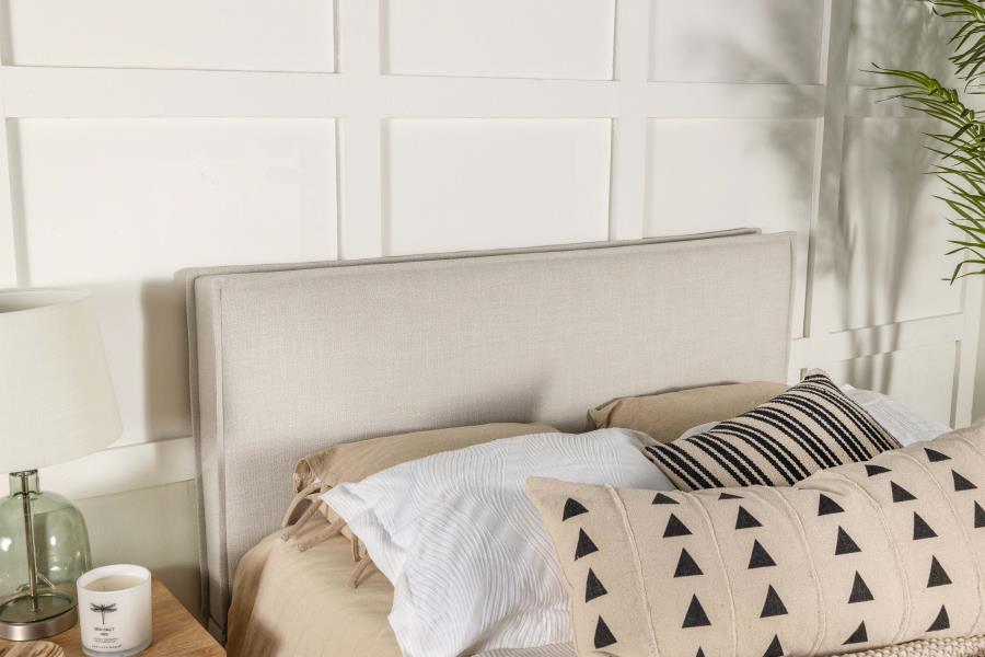 Izzy Upholstered Queen or Full Panel Headboard Sand view 2