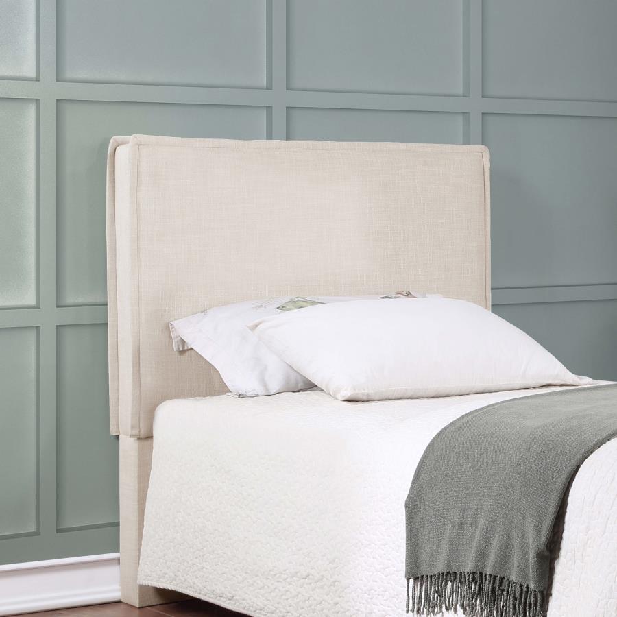 Izzy Upholstered Twin Panel Headboard Sand view 2