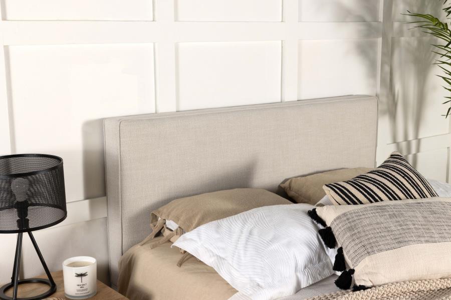 Kosmo Upholstered Queen or Full Panel Headboard Sand view 2