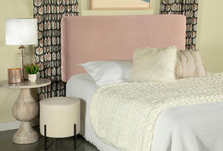 Gigi Upholstered Queen or Full Panel Headboard Blush view 2