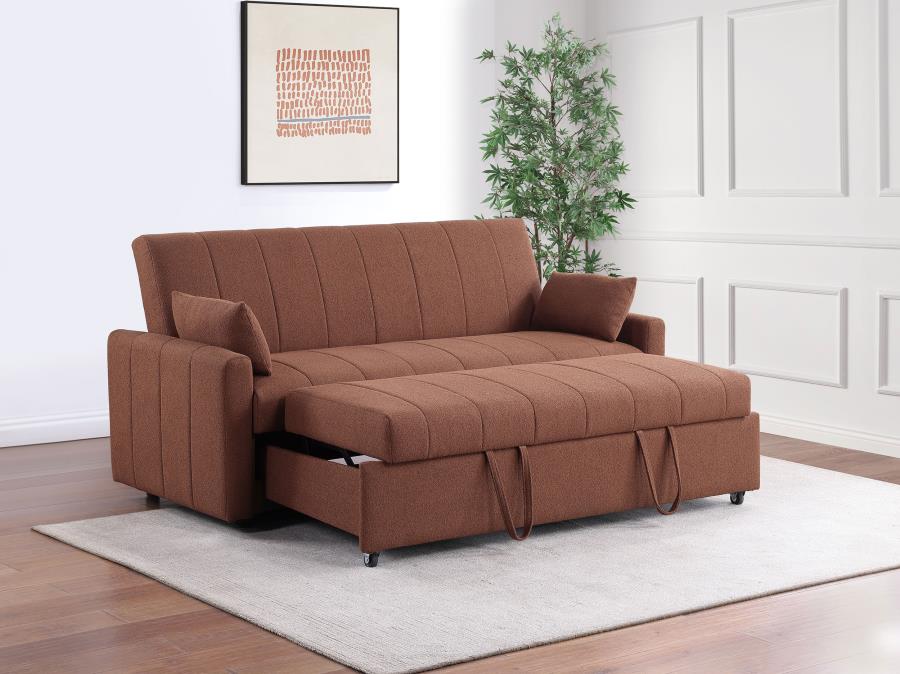 Portland Boucle Upholstered Sleeper Sofa Bed Copper view 3
