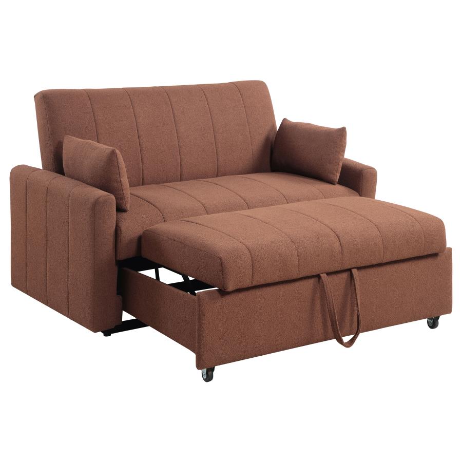 Portland Boucle Upholstered Sleeper Sofa Bed Copper view 5