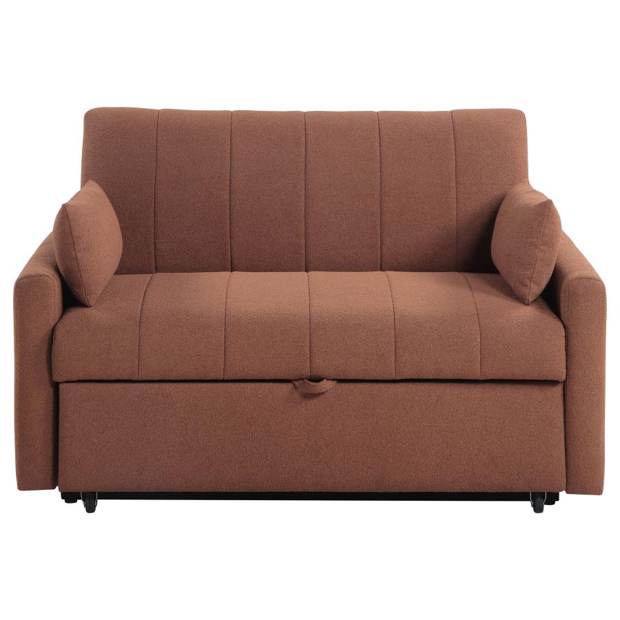 Portland Boucle Upholstered Sleeper Sofa Bed Copper view 7