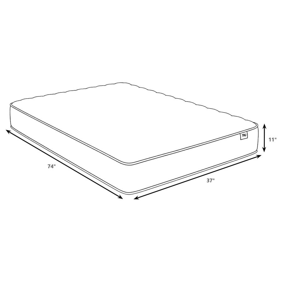 Hayes Twin Firm Tight Top Hybrid Mattress White view 4